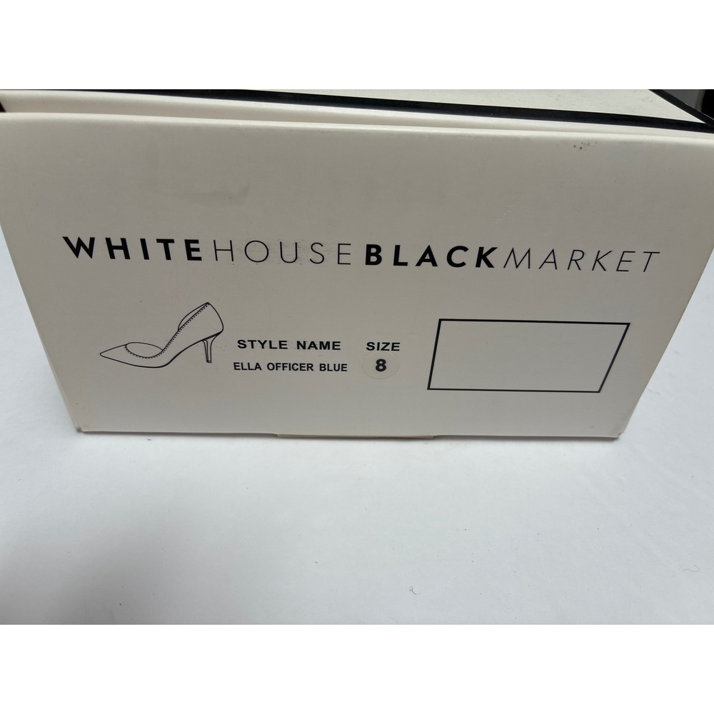 White House Black Market Ella Officer Blue Suede d'Orsay Pointed Toe Pumps 8 - Picture 7 of 11